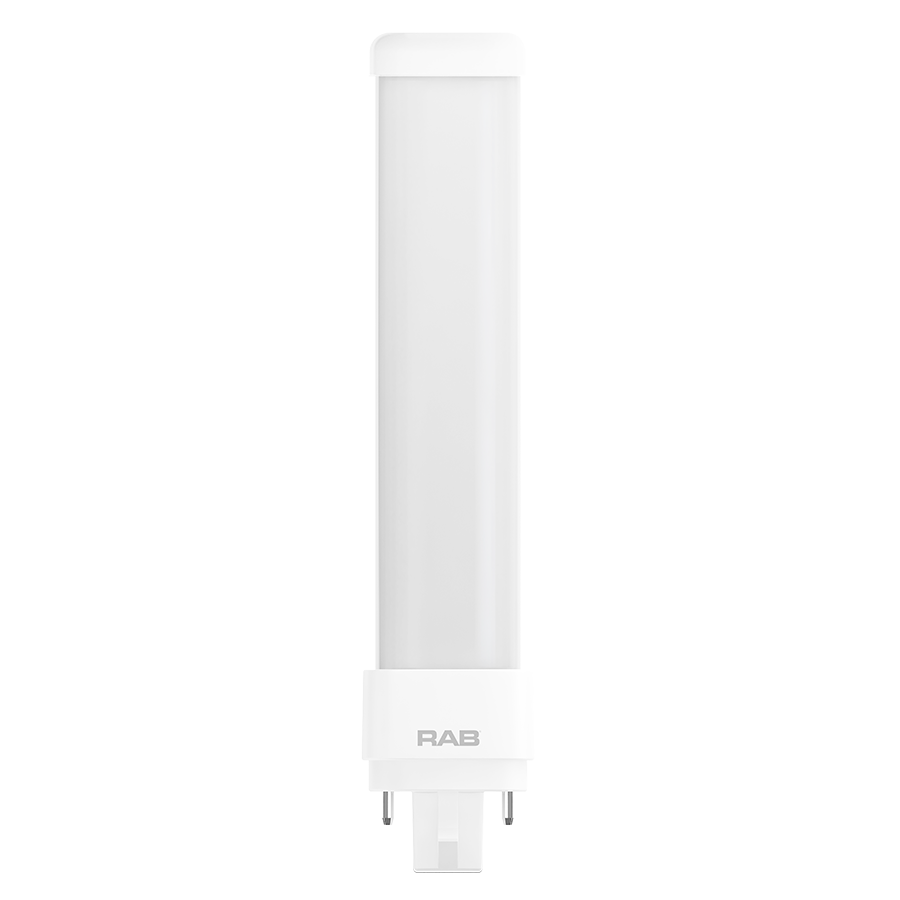 Rab PLC-9.5-V-8FA-DIR 9.5 watt Vertical LED Retrofit for CFL Lamps, 4-Pin (G24q/GX24q) Base, 3000K/4000K/5000K Color Selectable, 1100 lumens, 50,000hr life, 120-277 Volt, Dimming, Ballast Compatible