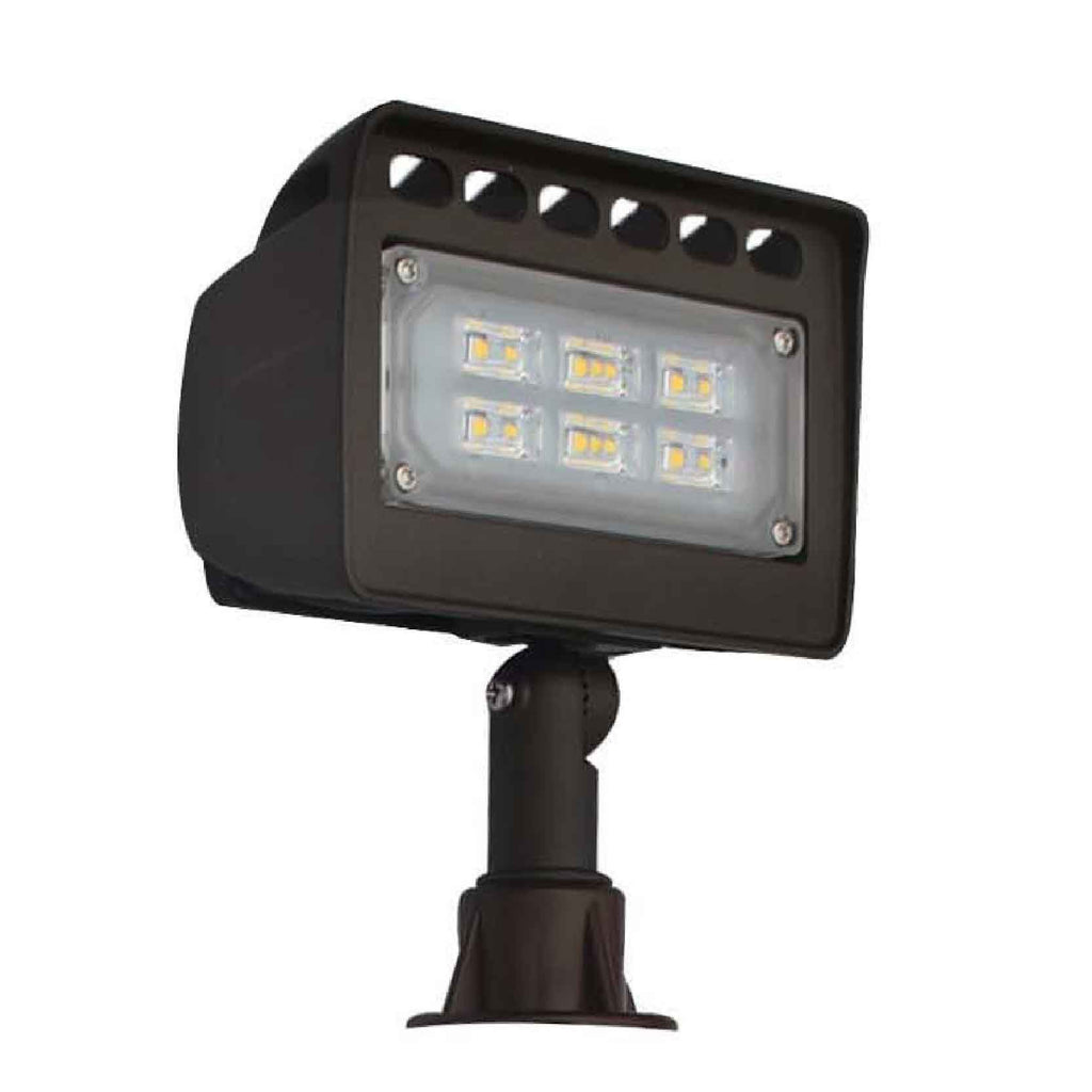 Westgate LF4-12V-6W-50K 6 watt LED Integrated Flood Landscape Light, 5000K, 500 lumens, 50,000hr life, 12 Volt, 1/2" Threaded Knuckle Mount, Bronze Finish