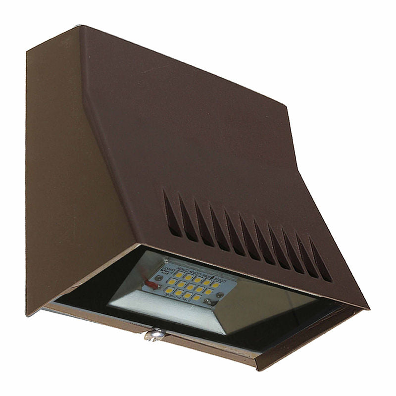 Westgate LMW-12W-50K 12 watt LED Mini Cutoff Wallpack Fixture, 5000K, 1300 lumens, 70,000hr life, 120-277 volt, Dark Bronze Finish