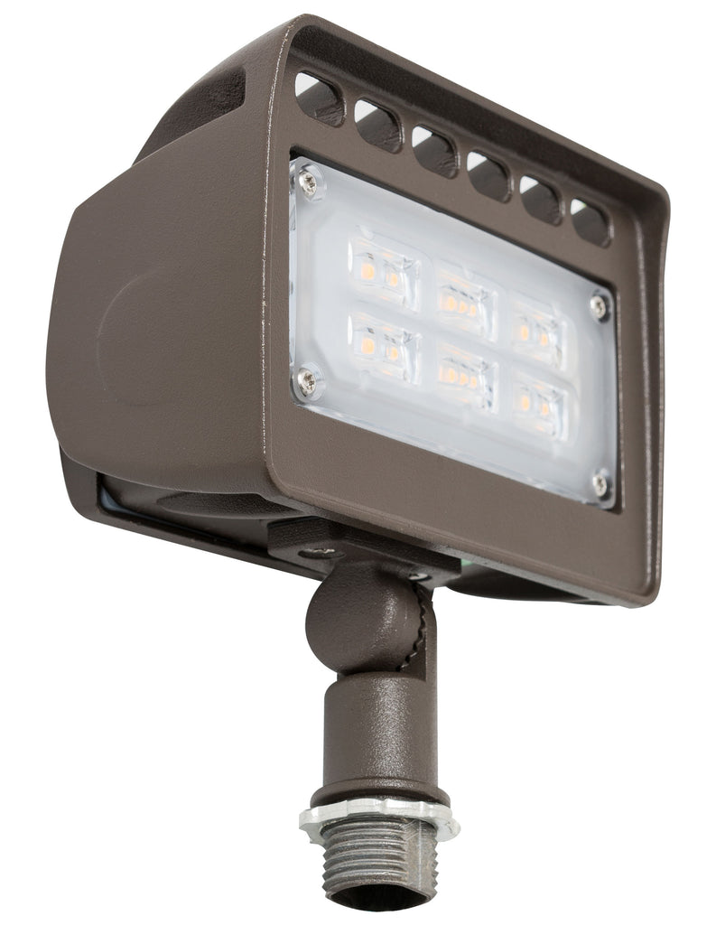 Westgate LF4-12WW-KN  12 watt LED Floodlight Fixture to replace 50W-70W MH, 1/2" Threaded Knuckle Mount, 3000K, 1200 lumens, 70,000hr life, 100-277 volt, Dark Bronze. *Discontinued*