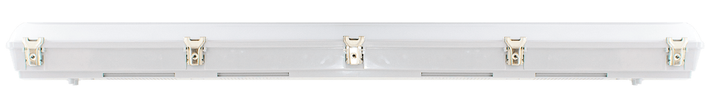 Westgate LLVT2-4FT-65W-MCT-D 65 watt LED Vapor Tight Fixture, 4' length, White Polycarbonate Lens, Ceiling Mount, Stainless Steel Clips, 35/40/65K, 8500/8650/9150 lumens, 50,000hr life, 120-277 volt, 0-10V Dimming,  IP66 Rated