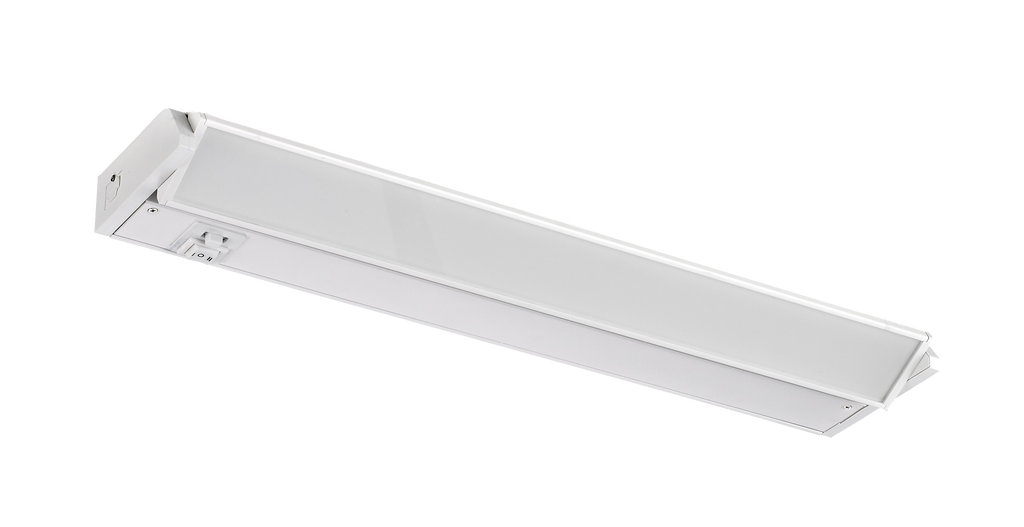 Westgate UCA-12-WHT 5 watt LED Undercabinet Fixture, 12" length, Tempered Glass lens, Adjustable Color Temperature 2700K/3000K/4000K, 275 lumens, 120 volt, White Finish