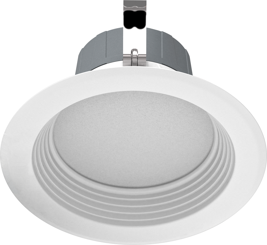 Rab R4R8927120WB 8 watt LED 4" Retrofit Downlight Fixture, 2700K, 720 lumens, 50,000hr life, 12- Volt, Triac Dimming, White Baffle Finish