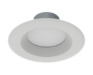 Rab R6R149FA120WB 14 watt LED 6" Round Retrofit Downlight, 2700K-5000K Color Selectable, 1200 lumens, 50,000hr life, 120 Volt, Dimming, White Finish,  Baffle Trim