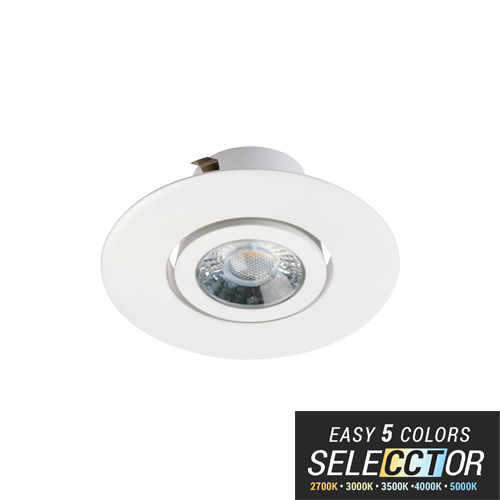 Elite RL465-650L-DIMTR-120-27-30-35-40-50K-90-MD-WH 10 Watt LED 4" Round Baffled Retrofit Downlight, 27-30-35-40-50K, 120 Volt, Medium Distribution, Dimmable, White Finish