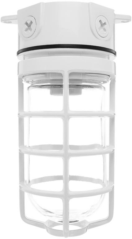 Rab VX1F13 Small Cast Alumminum Vaporproof Ceiling Fixture, Clear Polycarbonate lens, w/ 13W CFL, 900 lumens, 10,000hr life, 120-277 volt, Natural Finish