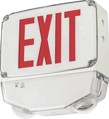 Holophane DLTLC-2-G-SD-CW-BAA LED Wet Location Emergency Light/ Exit Combo, Double Face, Green Letters, White Housing, Self Diagnostics, Cold Weather, 7 Watt, 120/277V COO Mexico